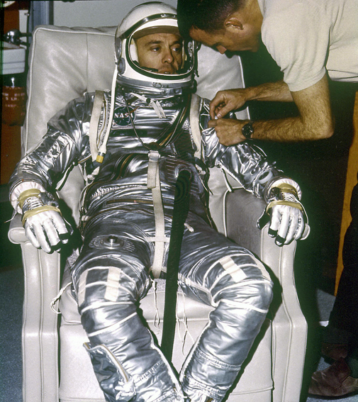 Astronaut Alan B. Shepard, Jr. During Suiting for First Manned Suborbital Flight on MR-3 (Mercury-Redstone)
Freedom 7, on May 5, 1961 (MIX FILE) Astronaut Alan B. Shepard, Jr. During Suiting for First Manned Suborbital Flight on MR-3 (Mercury-Redstone)
Freedom 7, on May 5, 1961 (MIX FILE)