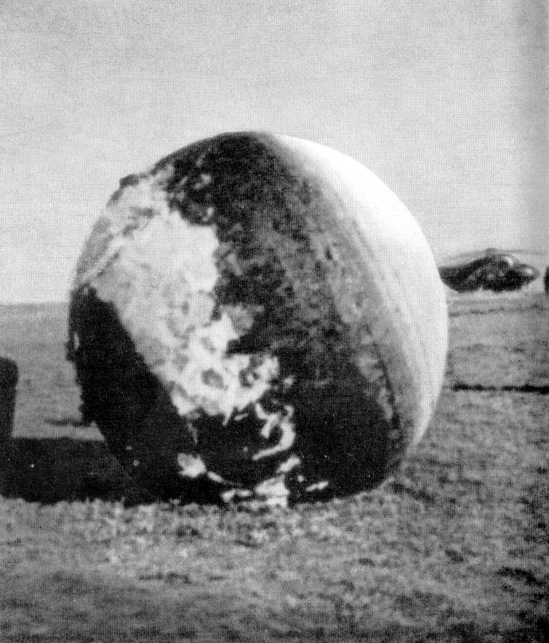 The Vostok sharik capsule on the ground after the flight