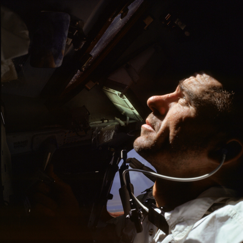cunningham at work aboard Apollo 7
