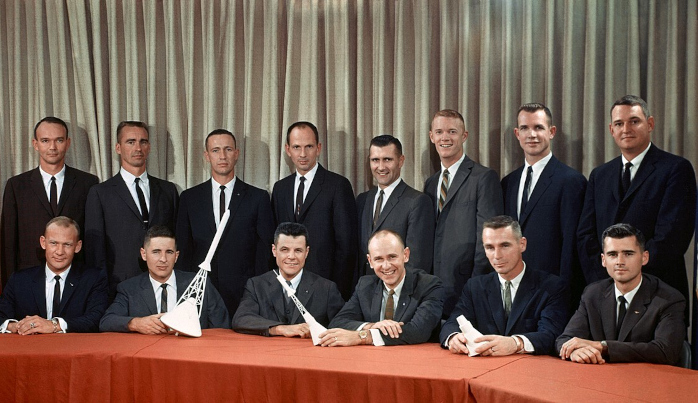 group portrait of the third NASA astronaut selection group from 1963