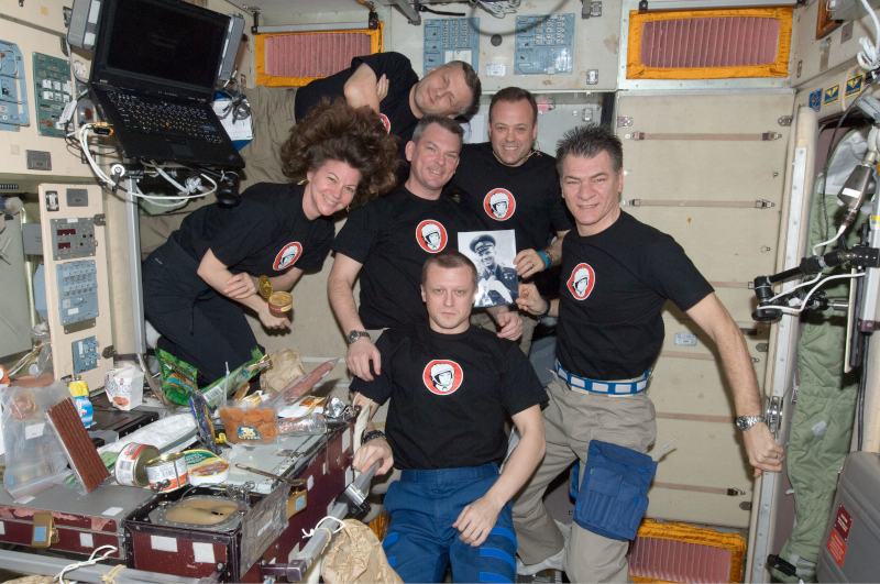 ISS Expedition 27 crew portrait taken aboard the space station on commemoration of the 50th anniversary of the flight of Yuri Gagarin